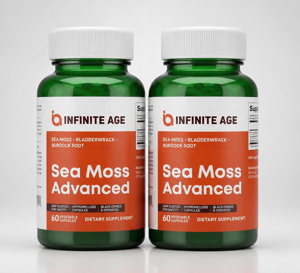 INFINITE AGE 2 Pack of 1250mg Sea Moss Advanced Superfood Capsules, 120 Count