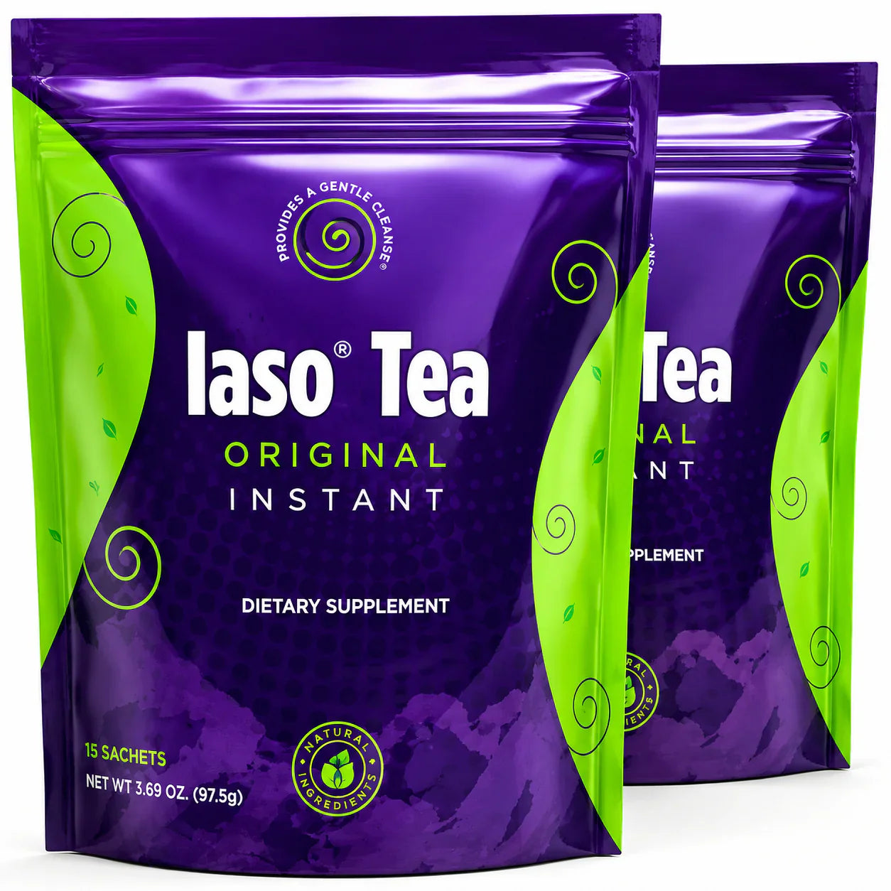 IASO Tea Original Instant Detox Tea Dietary Supplement Bundle 2 Pack
