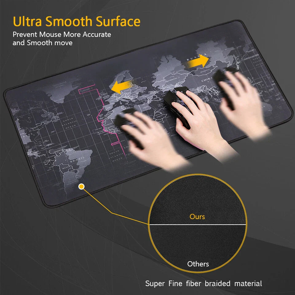 Extended Large High-Performance Anti-Fray Gaming Mouse Pad Computer Keyboard Mat