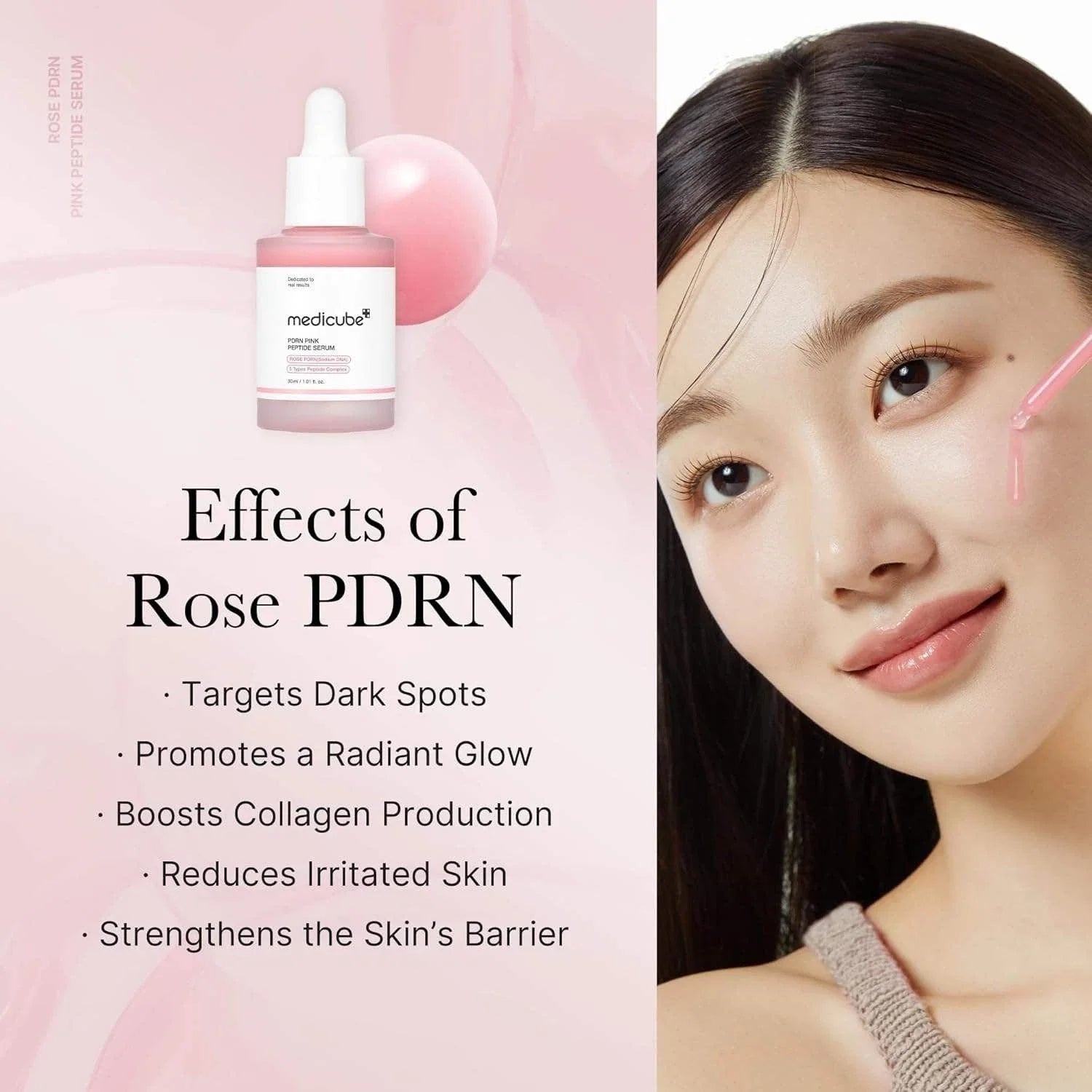 medicube PDRN Pink Peptide Serum 30ml / 1.01 oz– SALMON DNA For Anti-Aging Care